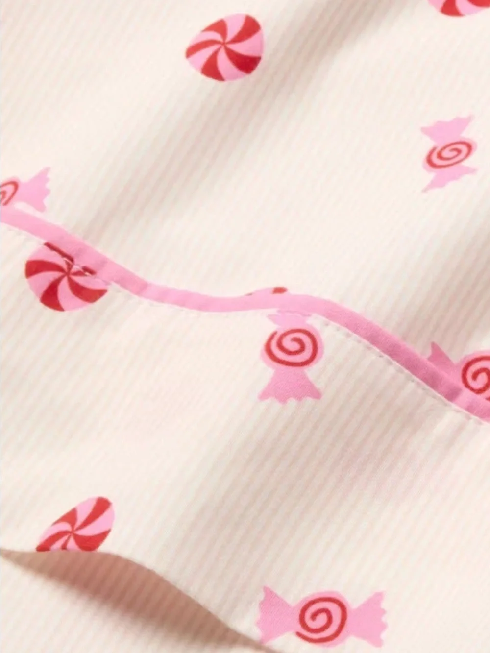 Pillowfort Candy Stripes Full Sheet Set Pink Christmas 100% Cotton NWT